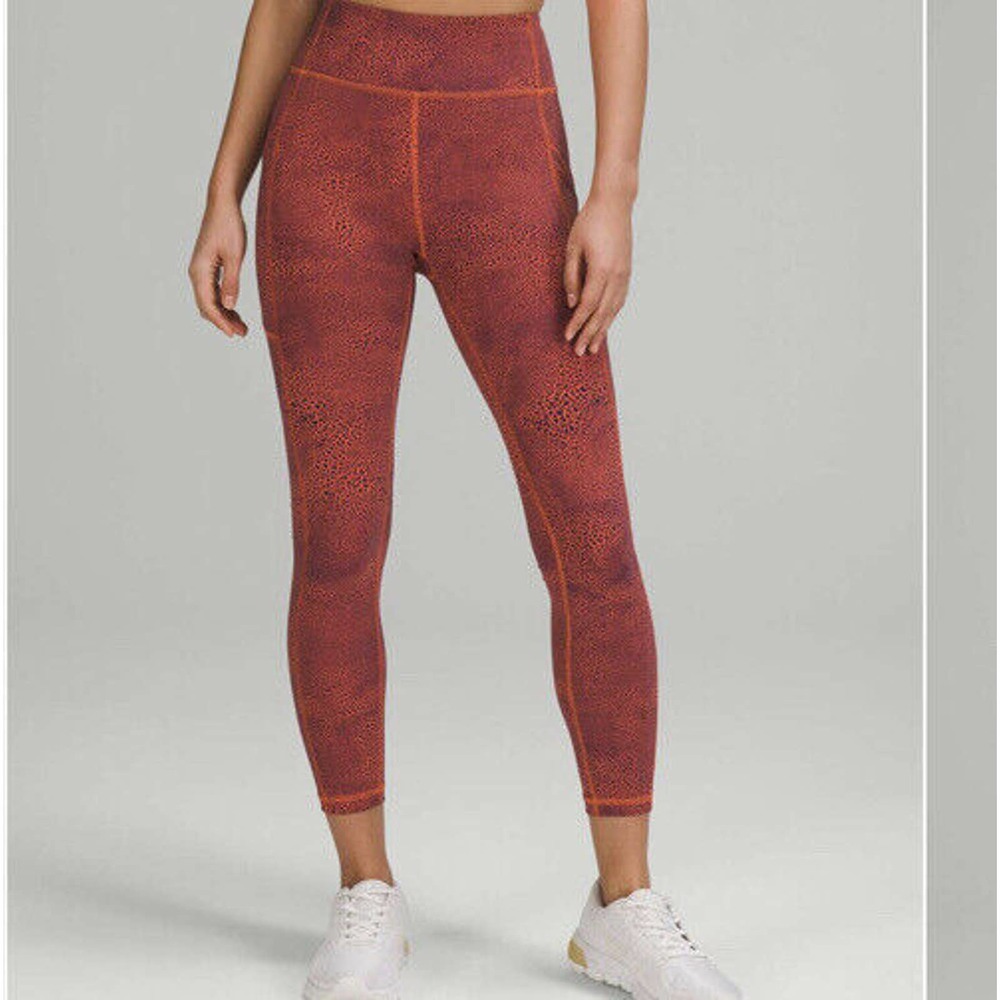 Lululemon Invigorate High-Rise Tight 25 Crackle Glaze Vintage Orange Larkspur 6